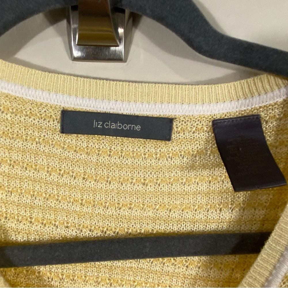Liz Claiborne Lightweight Cotton Button Front Cardigan Pastel Yellow XXL - Picture 3 of 6